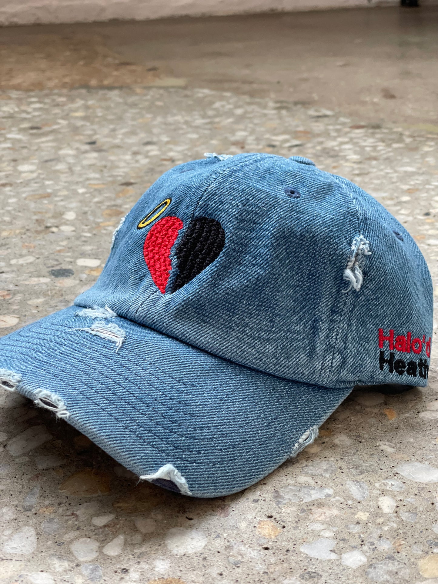 Torn Heart Dad Hat – Jean Blue Edition