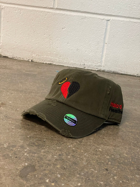 Torn Heart Dad Hat – Army Olive Edition *NEW*